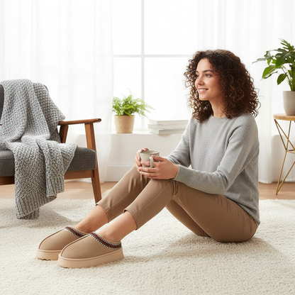 Hot Winter Women Slippers Plush Interior Anti Slip Thick Sole Fashion Embroidered Warm House Shoes for Ladies