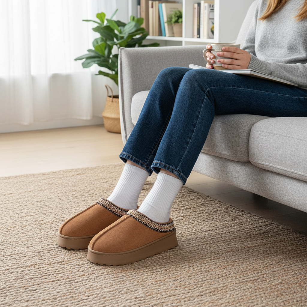 Hot Winter Women Slippers Plush Interior Anti Slip Thick Sole Fashion Embroidered Warm House Shoes for Ladies